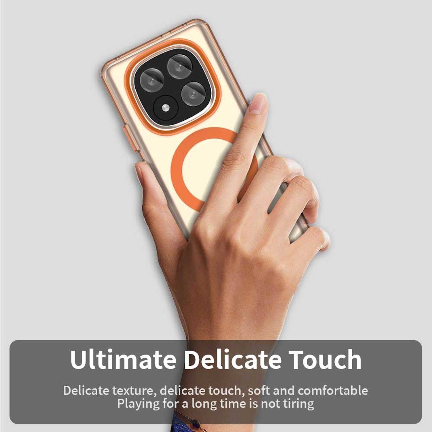 Für Xiaomi Redmi Note 14 Pro Plus 5G Candy Design Magsafe PC Hybrid TPU Schutz Hülle Cover Orange