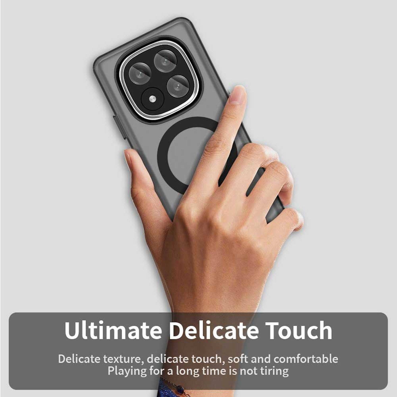 Für Xiaomi Redmi Note 14 Pro Plus 5G Candy Design Magsafe PC Hybrid TPU Schutz Hülle Cover Schwarz