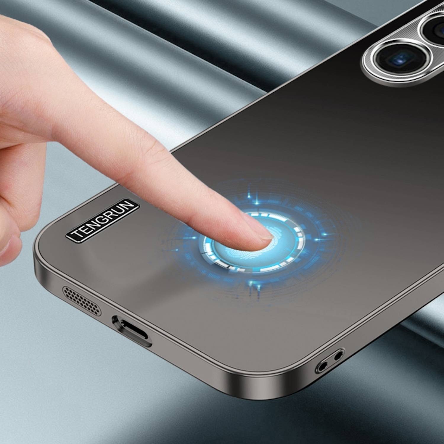 Für Samsung Galaxy S25 Ultra 5G Feinmattes Metall Design Optik Handy Hülle Case Tasche Grün