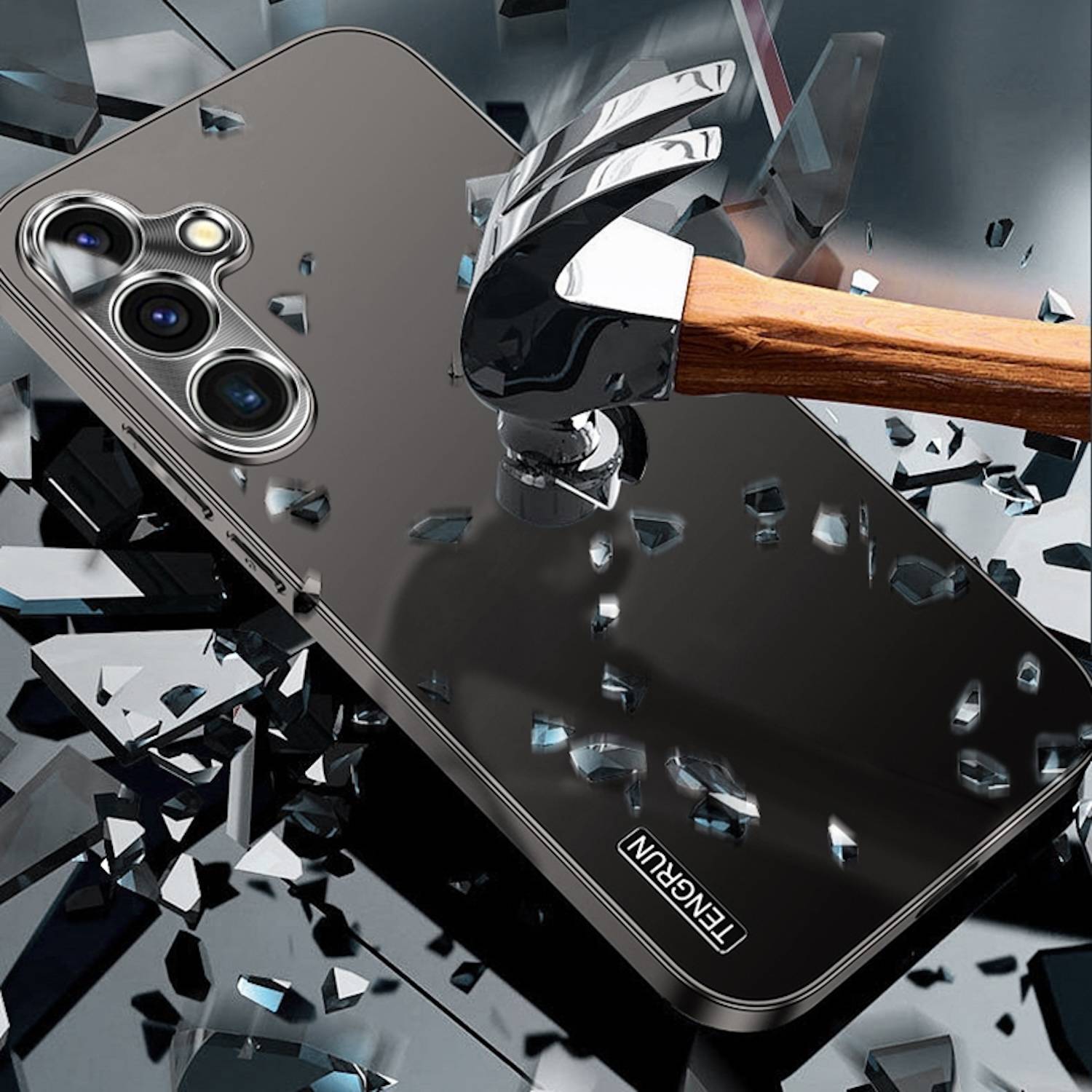 Für Samsung Galaxy S25 Ultra 5G Feinmattes Metall Design Optik Handy Hülle Case Tasche Grün