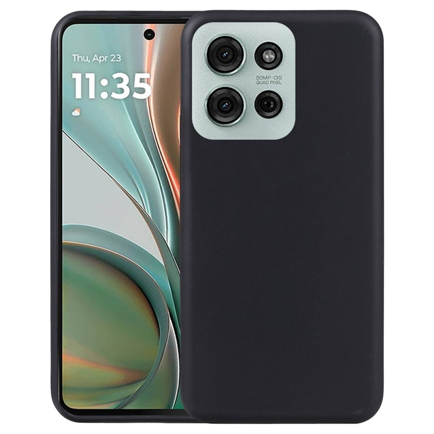 Für Motorola Moto G75 5G Silikon TPU Schutz Hülle Case Cover Flexibel dünn Schwarz