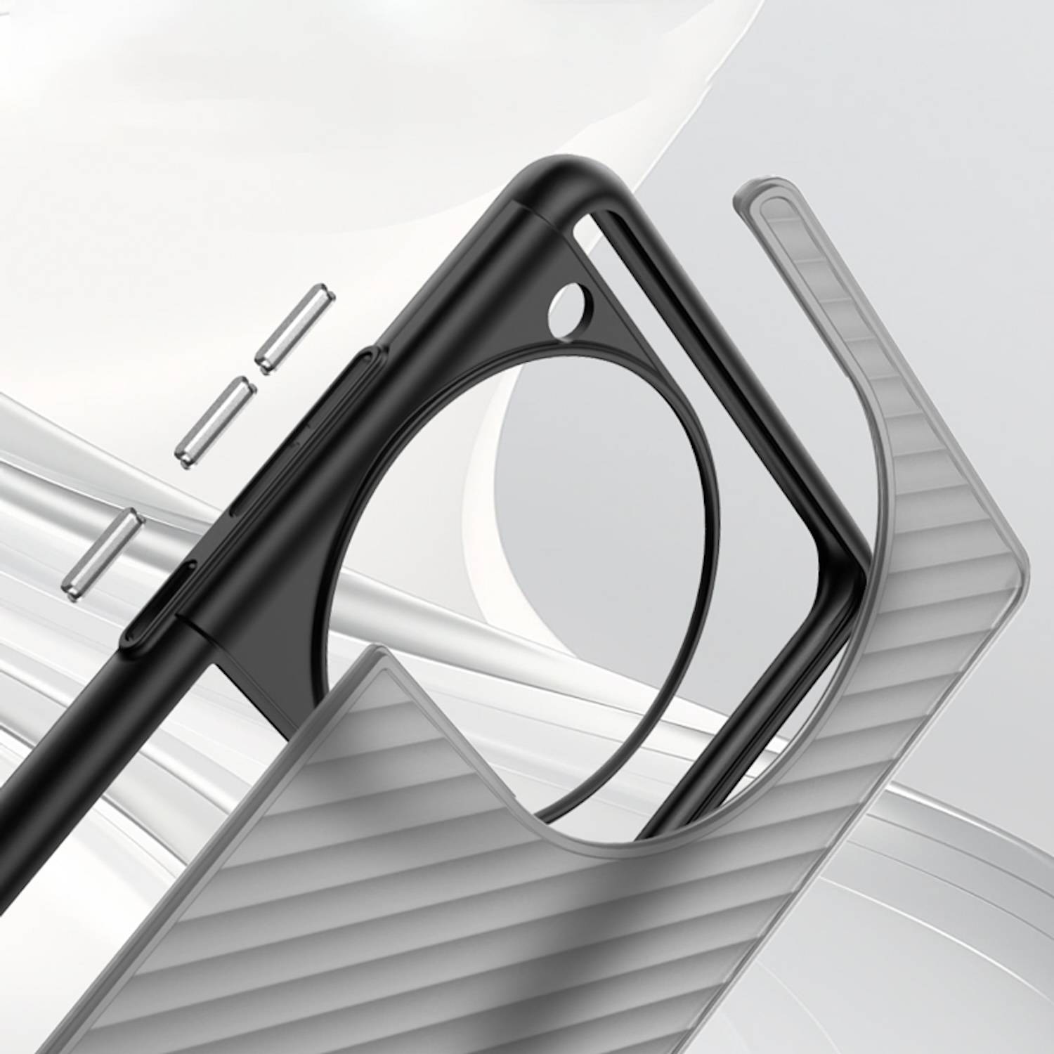 Für OnePlus 12 Design Frosted Kunststoff Stoßfeste Schutz Handy Hülle Schwarz