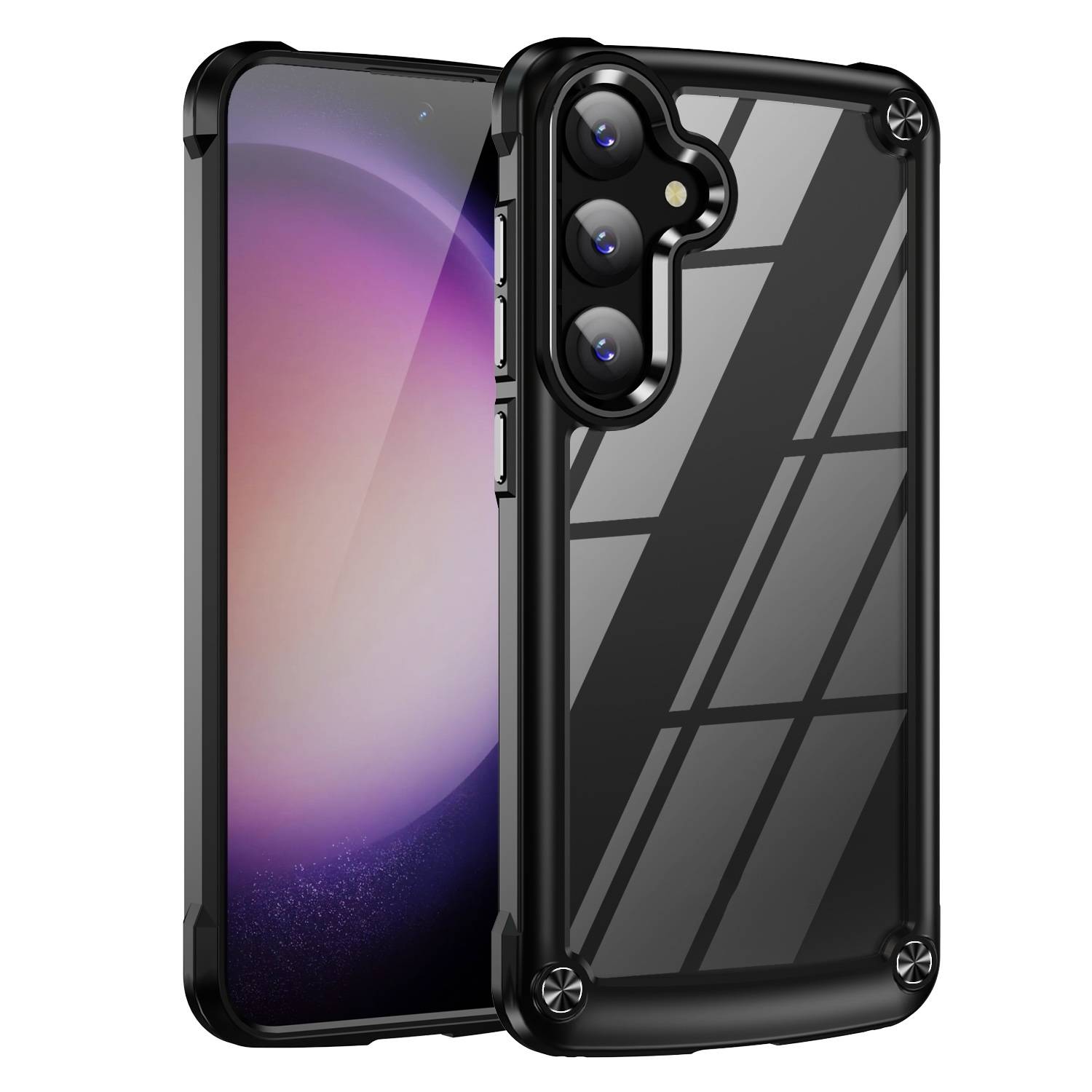 Für Samsung Galaxy S25 Plus 5G TPU + PC Schock Hülle mit Linsenschutz Schwarz