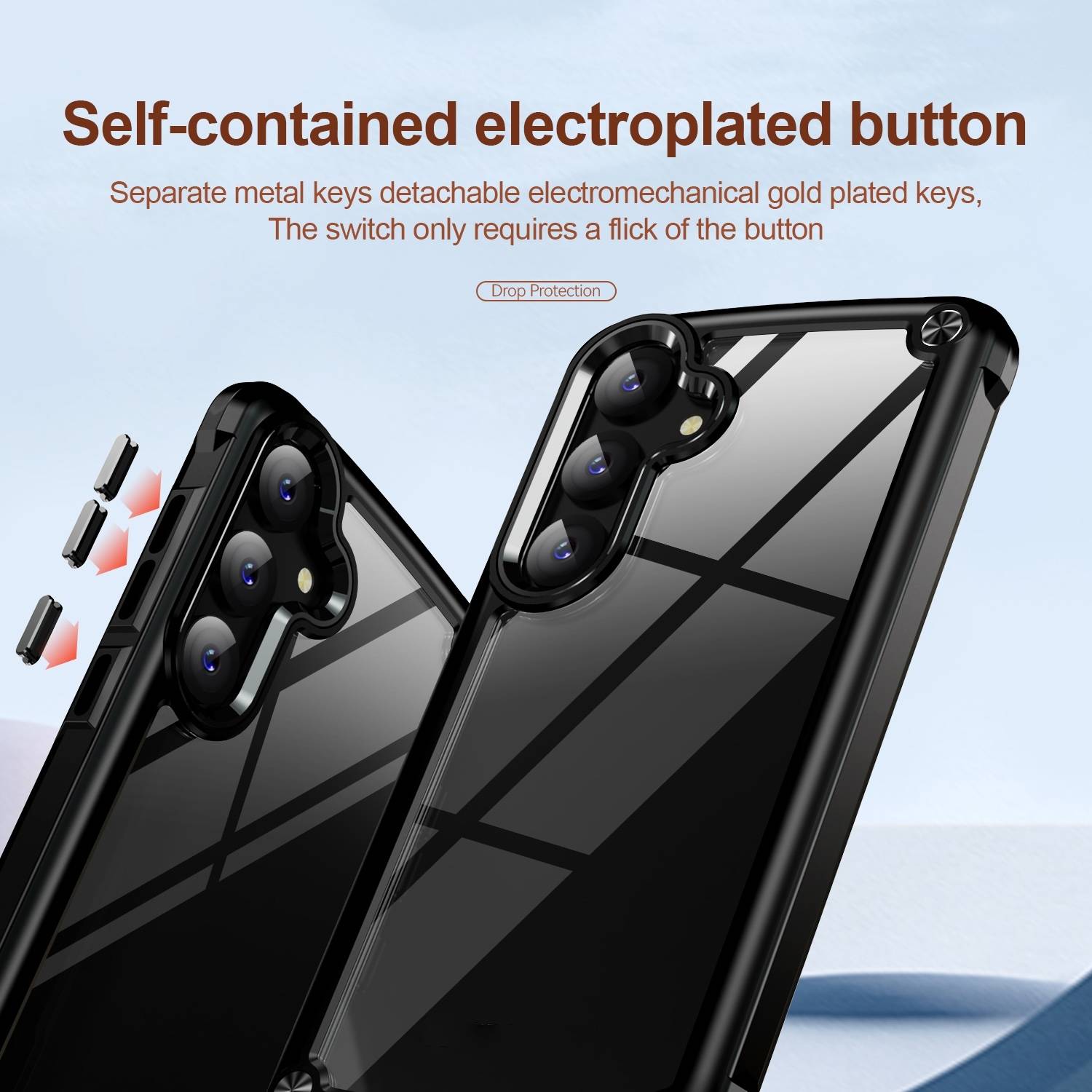 Für Samsung Galaxy S25 Plus 5G TPU + PC Schock Hülle mit Linsenschutz Schwarz