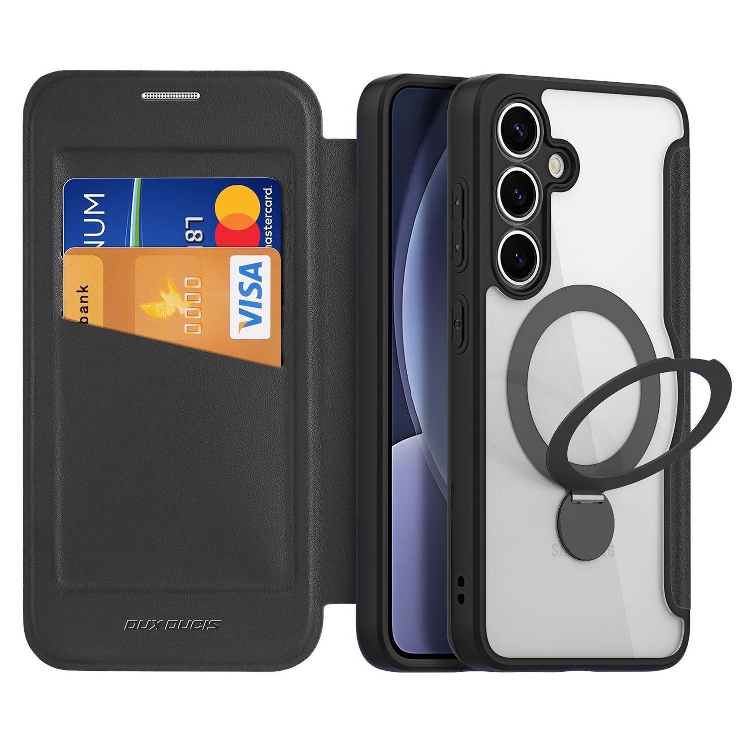 Für Samsung Galaxy S25 Plus DUX DUCIS Skin X Magsafe Ringhalter Hülle Schwarz