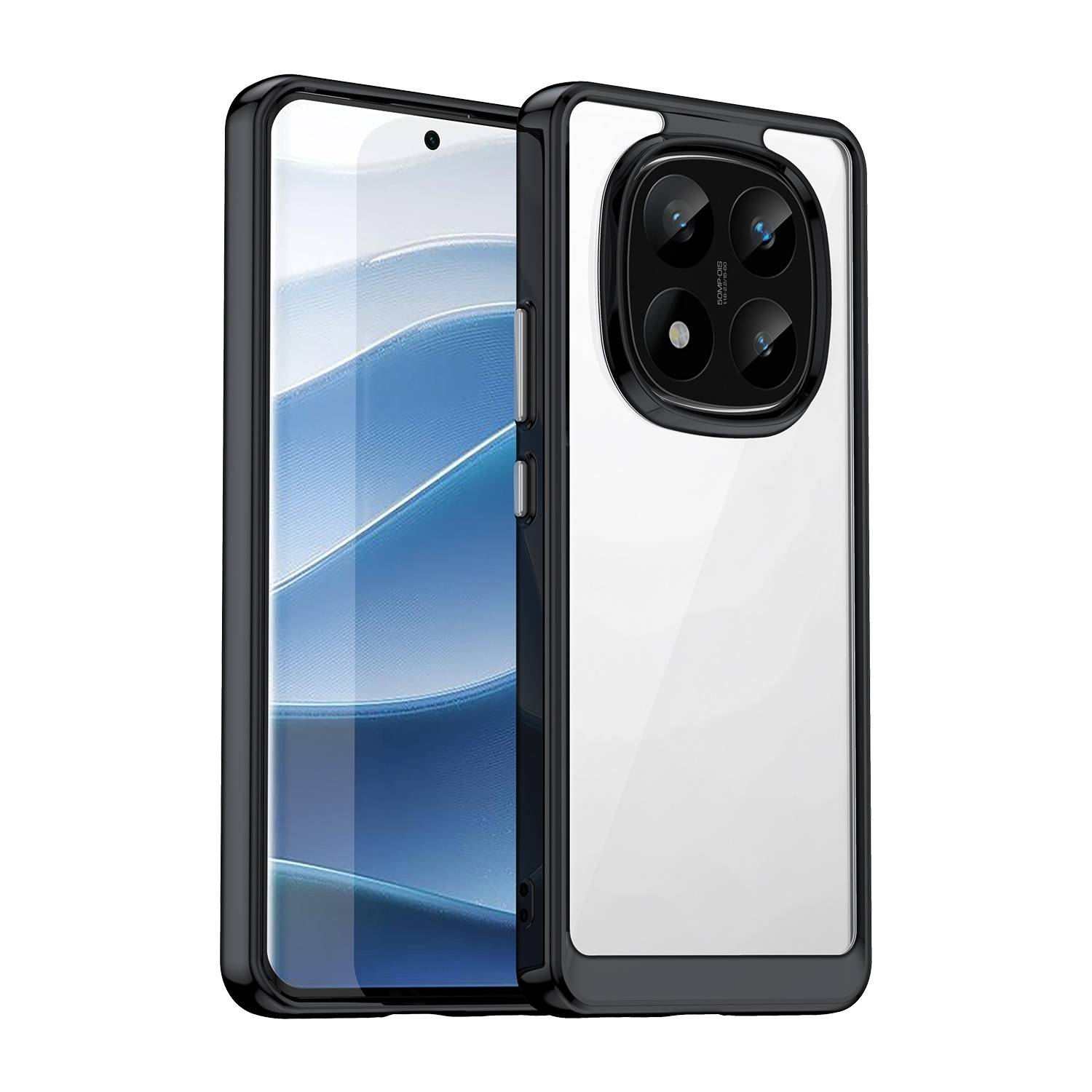Für Xiaomi Redmi Note 14 Pro Plus 5G Colorful TPU Acryl Hybrid Hülle Schwarz
