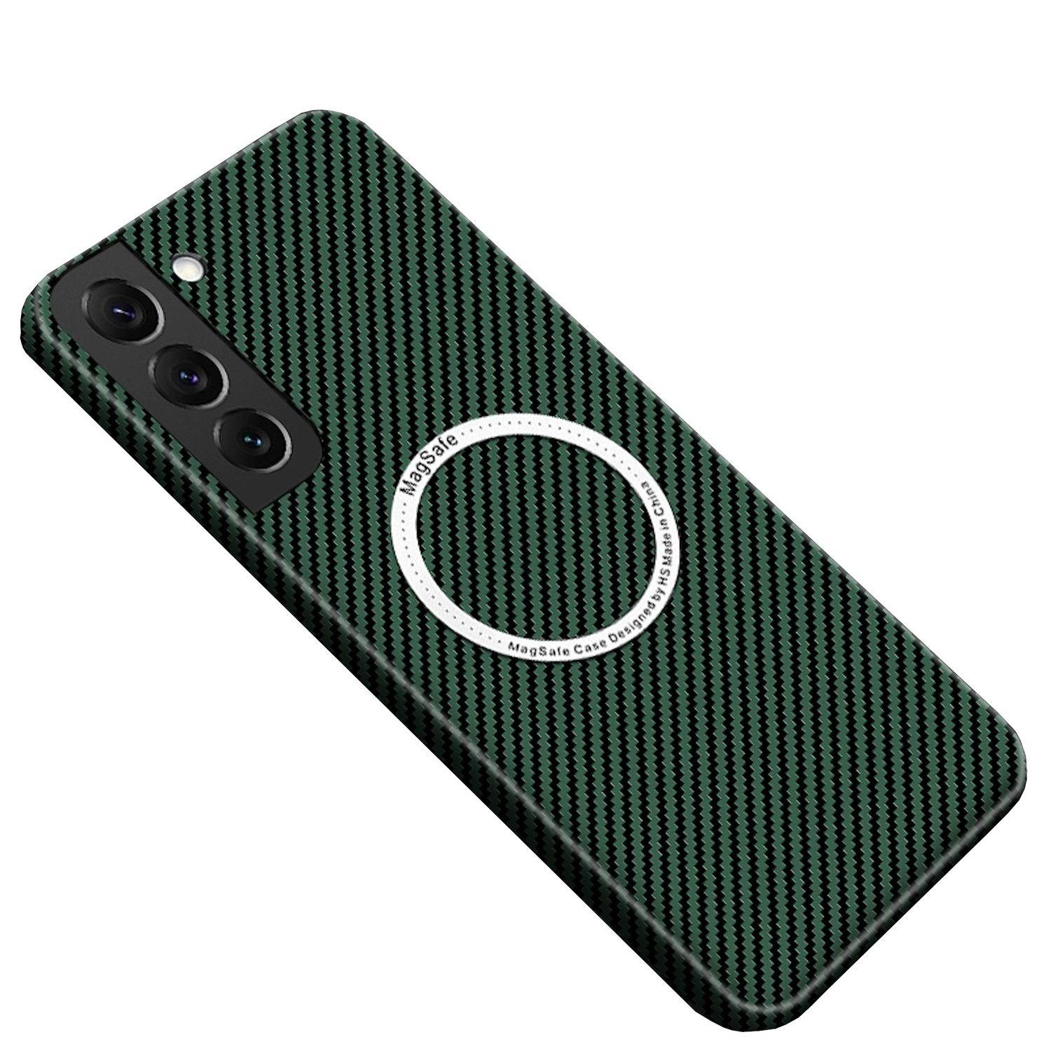 Für Samsung Galaxy S25 Plus 5G MagSafe Design Ultra Dünn Carbon Textur Hülle Grün