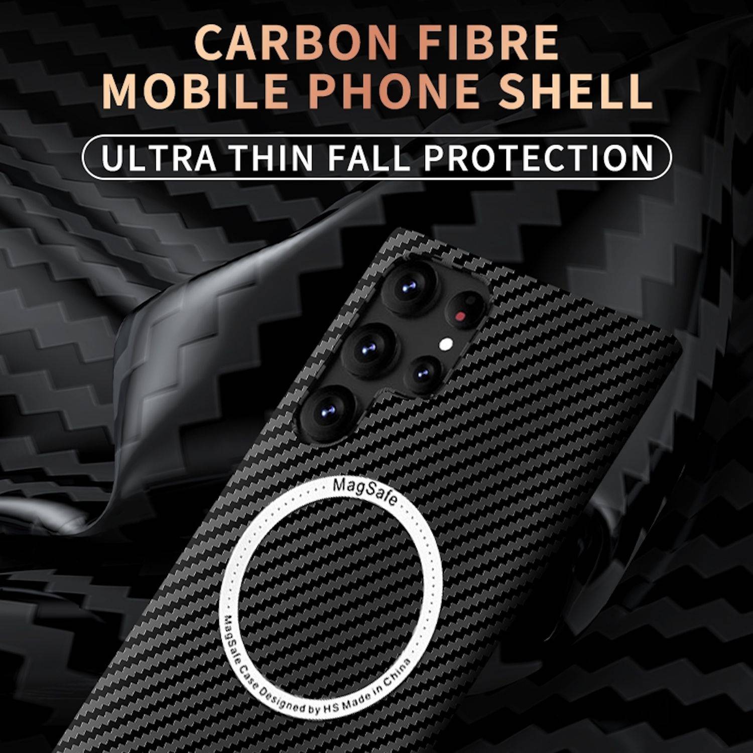 Für Samsung Galaxy S25 Plus 5G MagSafe Design Ultra Dünn Carbon Textur Hülle Rot