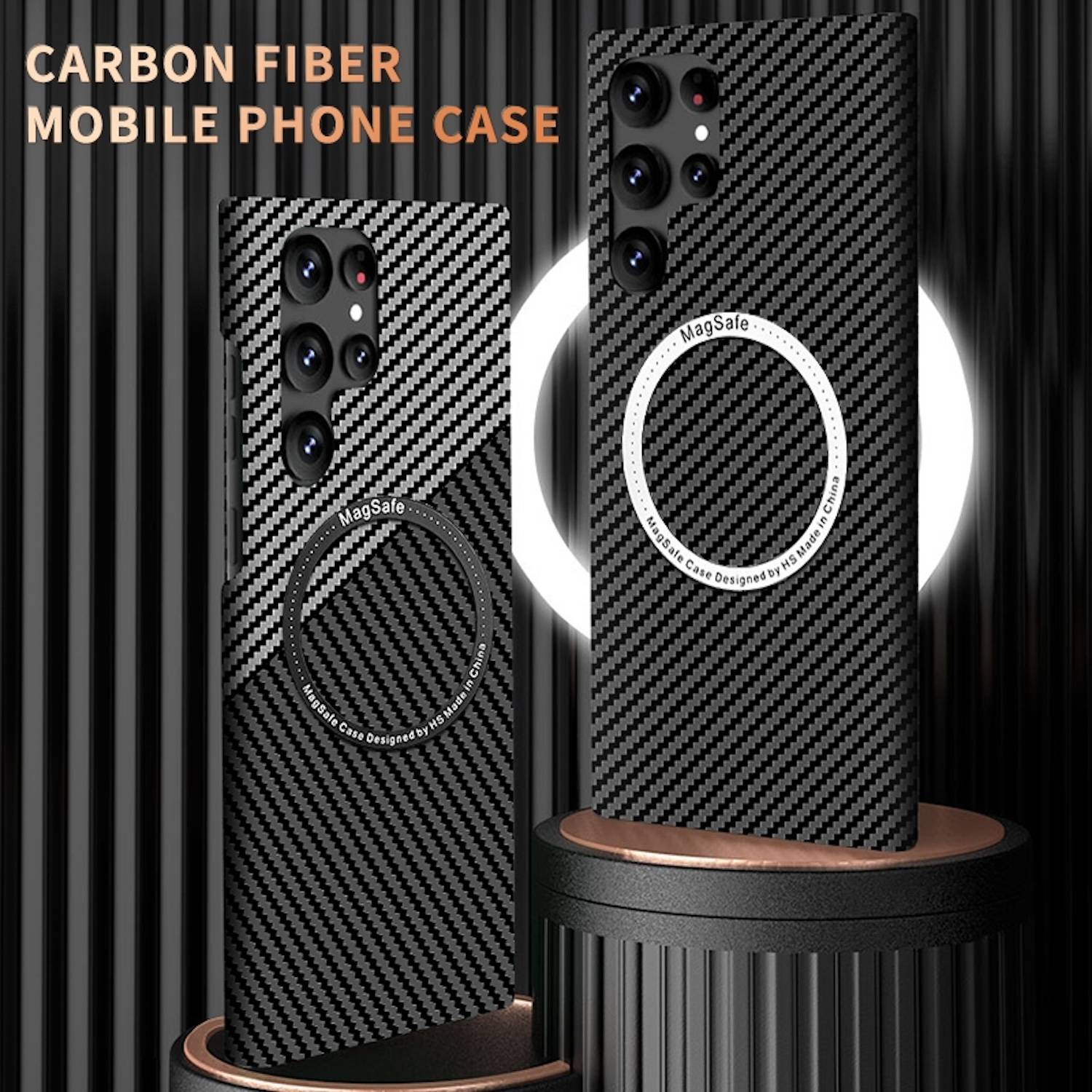 Für Samsung Galaxy S25 Ultra 5G MagSafe Design Ultra Dünn Carbon Textur Hülle Grün
