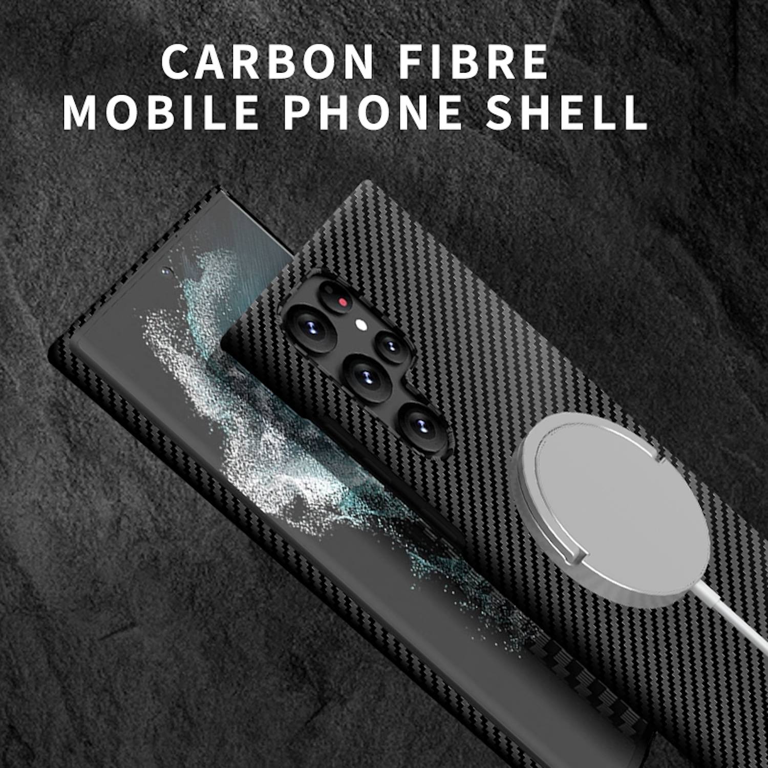 Für Samsung Galaxy S25 Ultra 5G MagSafe Design Ultra Dünn Carbon Textur Hülle Grün