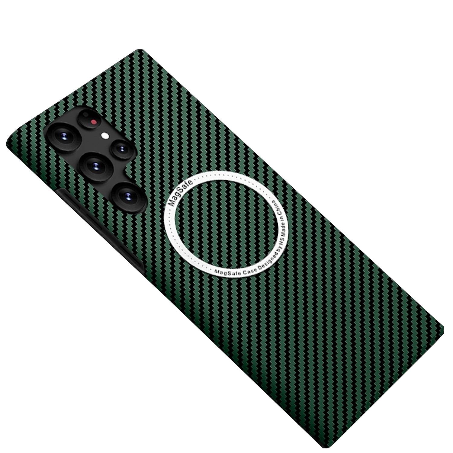 Für Samsung Galaxy S25 Ultra 5G MagSafe Design Ultra Dünn Carbon Textur Hülle Grün