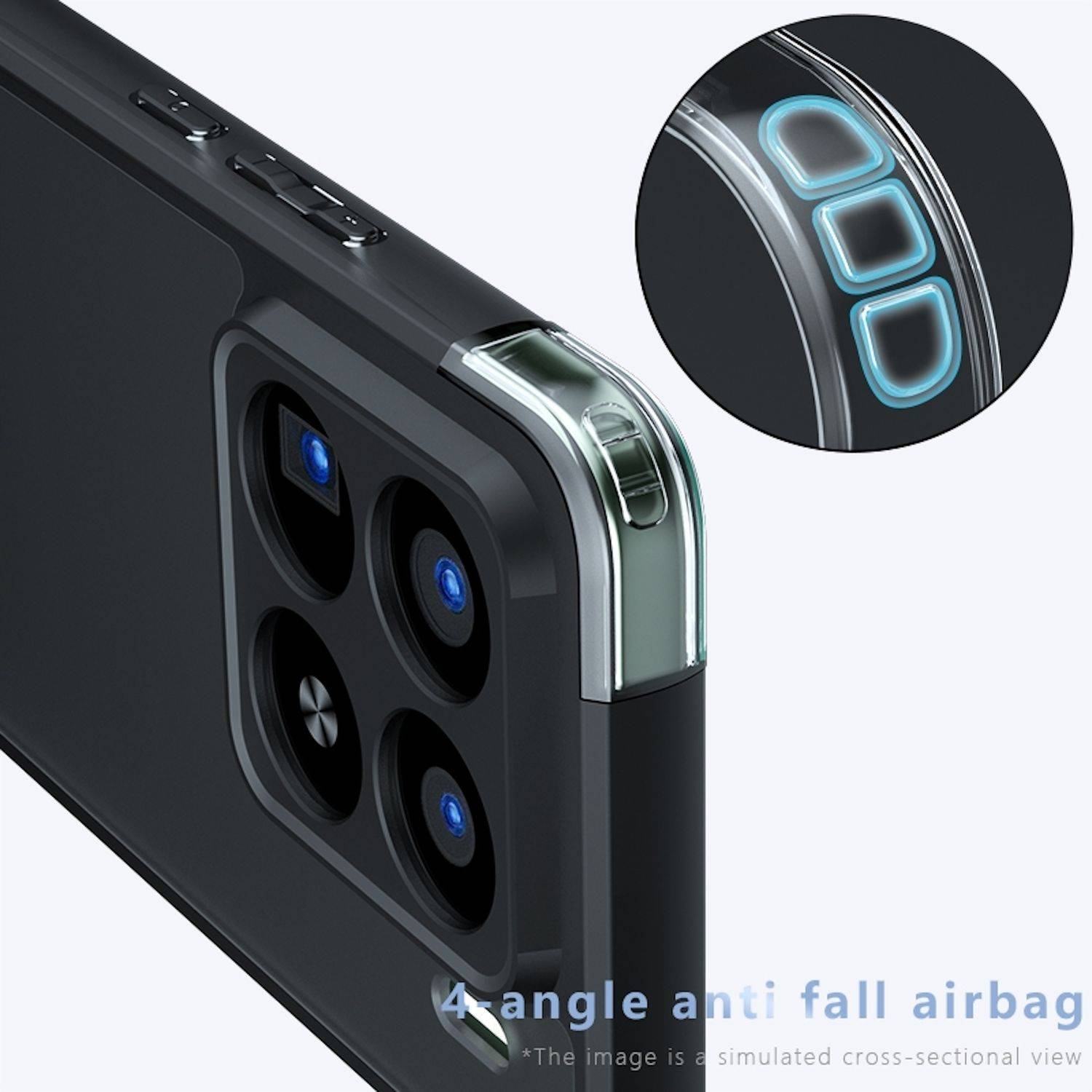 Für Xiaomi 15 Pro Armor TPU + PC Hybrid Schutz Hülle Cover Frosted Schwarz