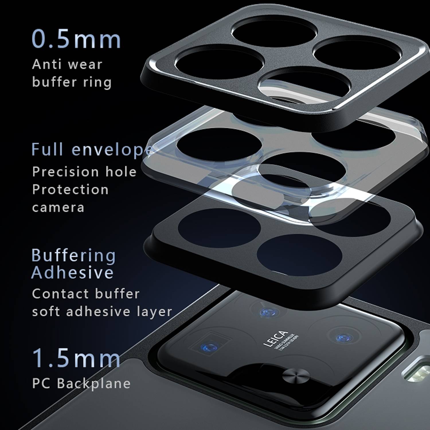 Für Xiaomi 15 Pro Armor Design TPU + PC Hybrid Schutz Hülle Cover Transparent