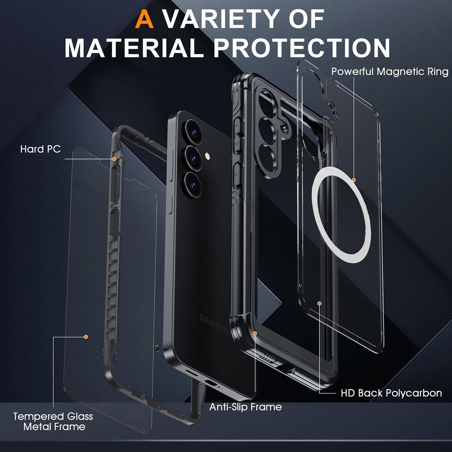 Für Samsung Galaxy S25 Plus MagSafe 360 Full Body Hybrid Tasche Bumper Hellblau