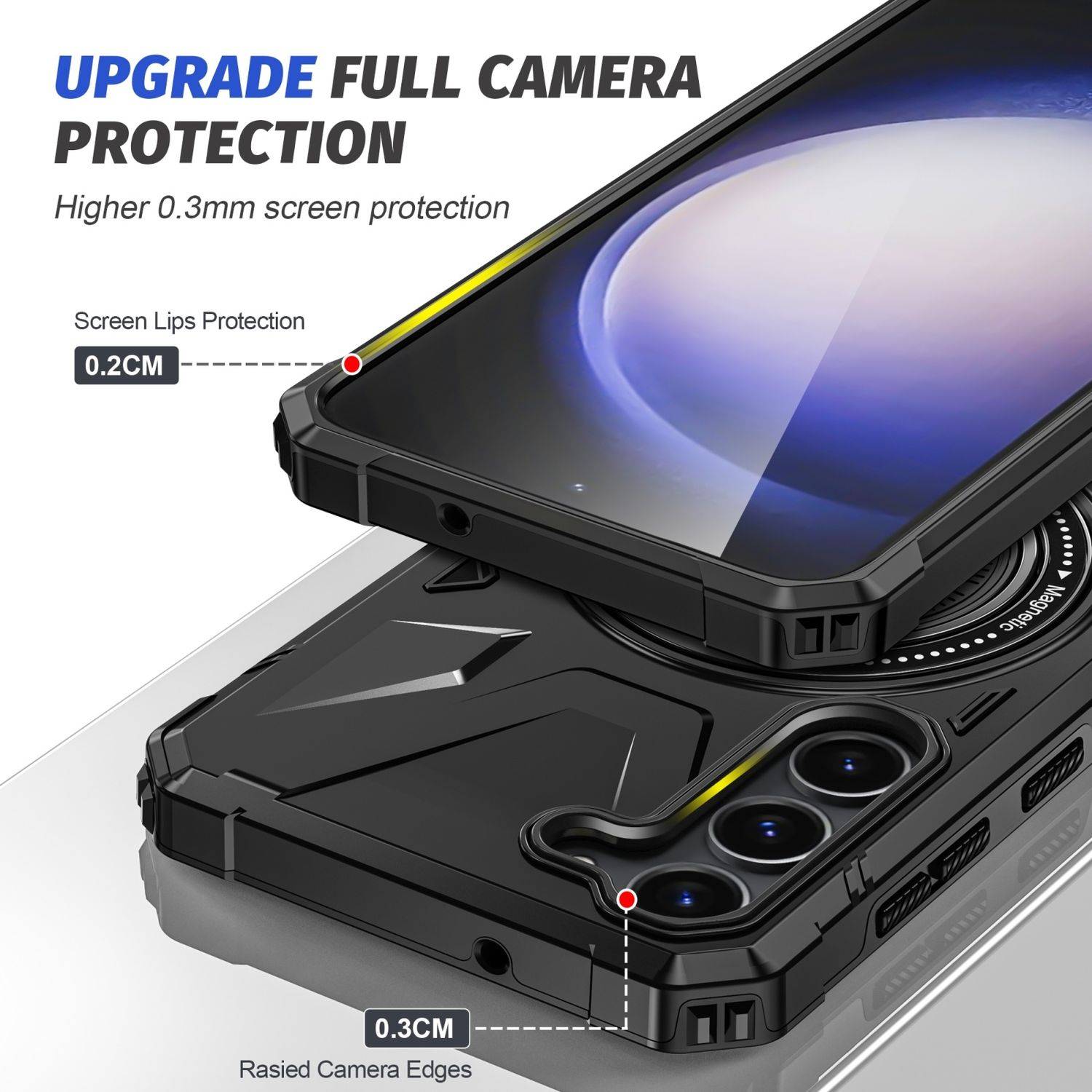 Für Samsung Galaxy S25 5G MagSafe Schock Magnet Ring Schutzhülle Cover Handy Hülle Case Schwarz