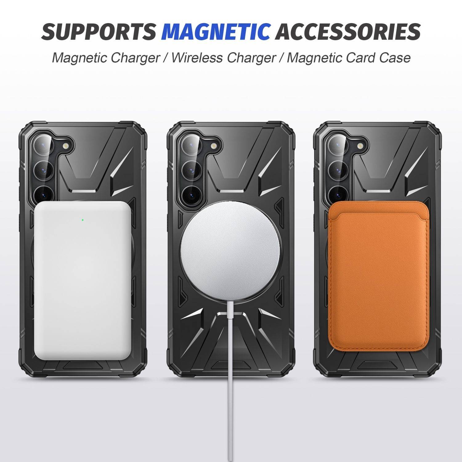 Für Samsung Galaxy S25 5G MagSafe Schock Magnet Ring Schutzhülle Cover Handy Hülle Case Schwarz