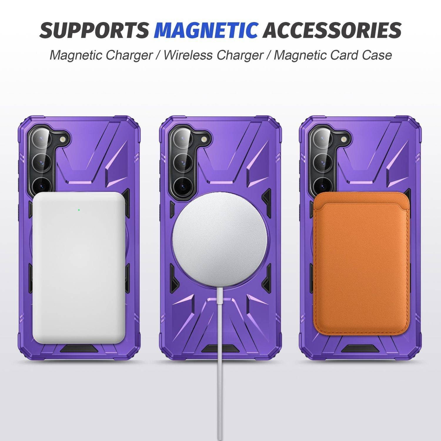 Für Samsung Galaxy S25 5G MagSafe Schock Magnet Ring Schutzhülle Cover Handy Hülle Case Lila