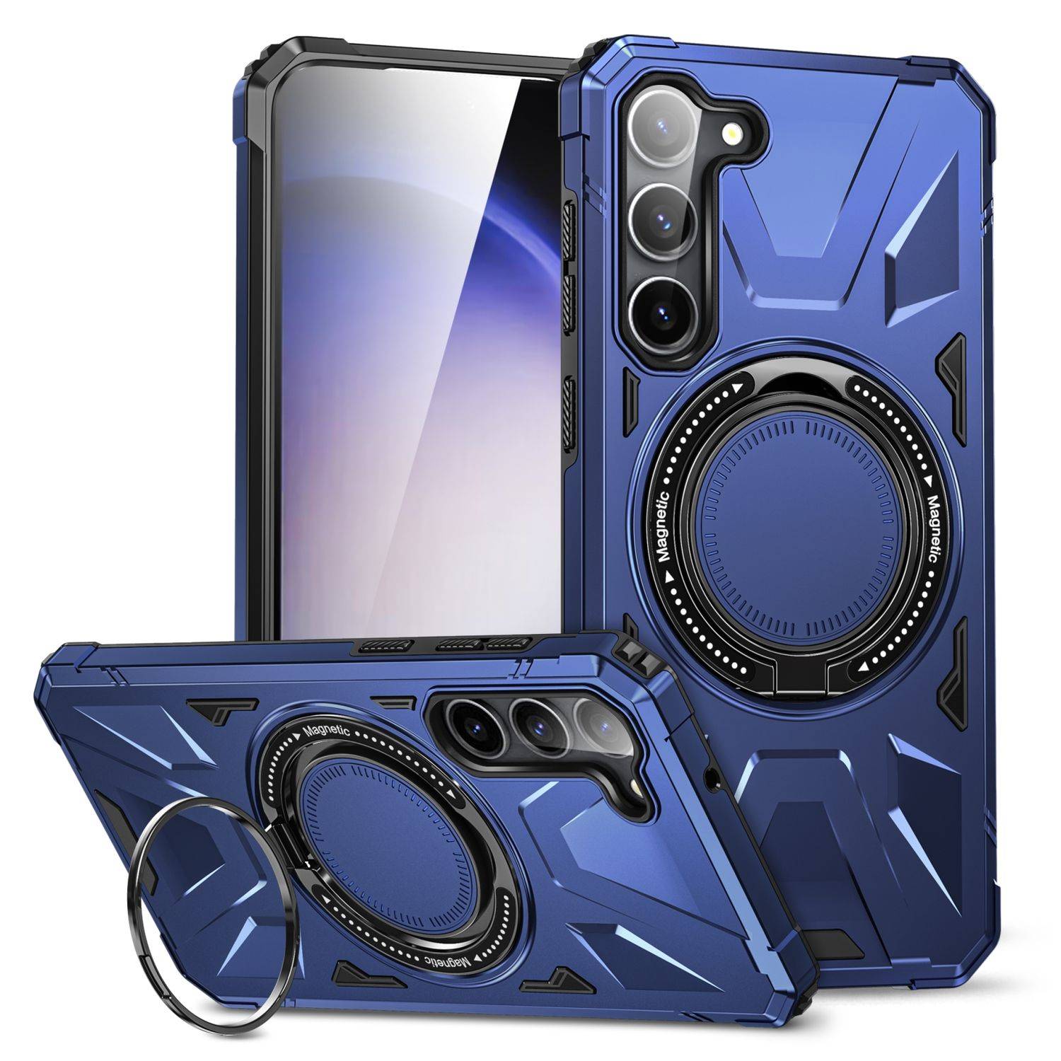 Für Samsung Galaxy S25 5G MagSafe Schock Magnet Ring Schutzhülle Cover Handy Hülle Case Dunkelblau