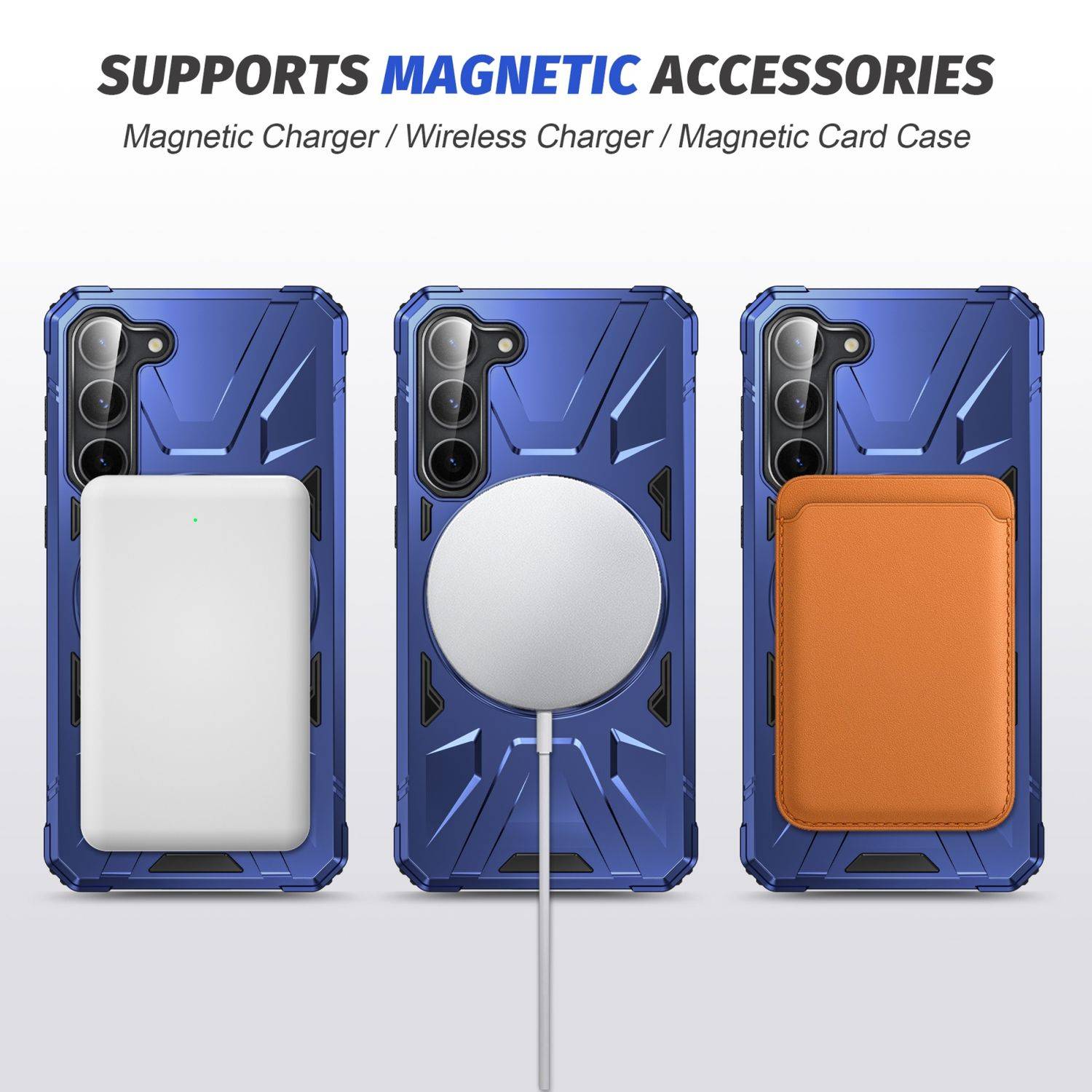 Für Samsung Galaxy S25 5G MagSafe Schock Magnet Ring Schutzhülle Cover Handy Hülle Case Dunkelblau