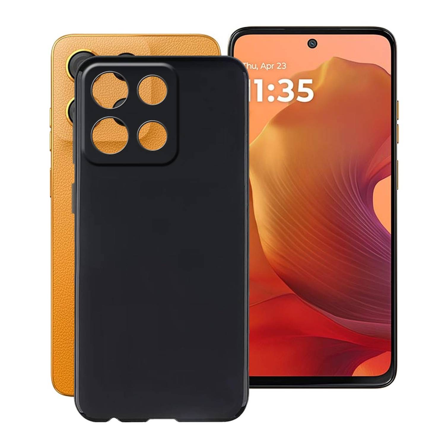 Für Motorola Moto G15 Silikon TPU Schutz Hülle Cover Flexibel ultra dünn Schwarz