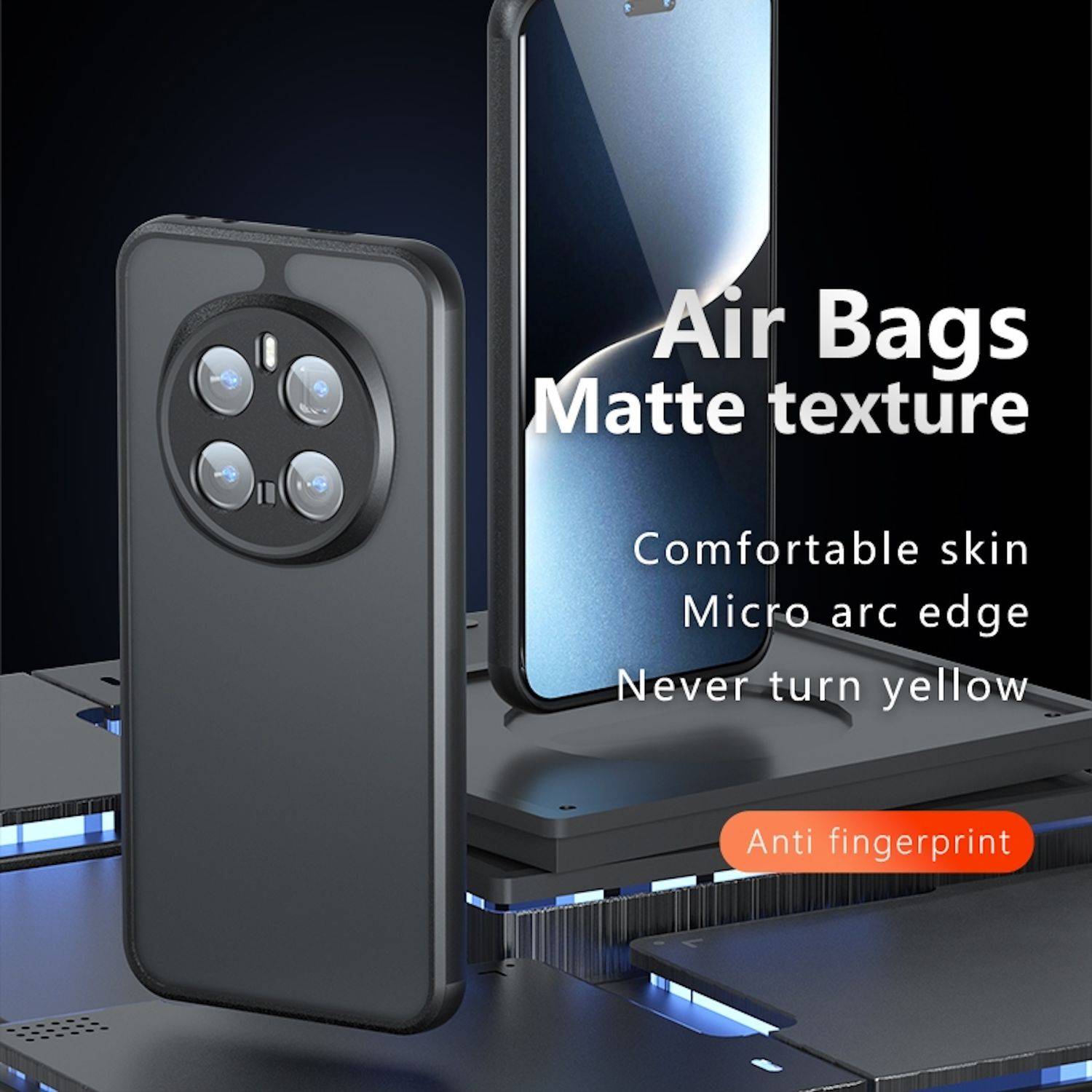 Für Honor Magic 7 Pro Armor TPU + PC Hybrid Schutz Hülle Cover Frosted Schwarz