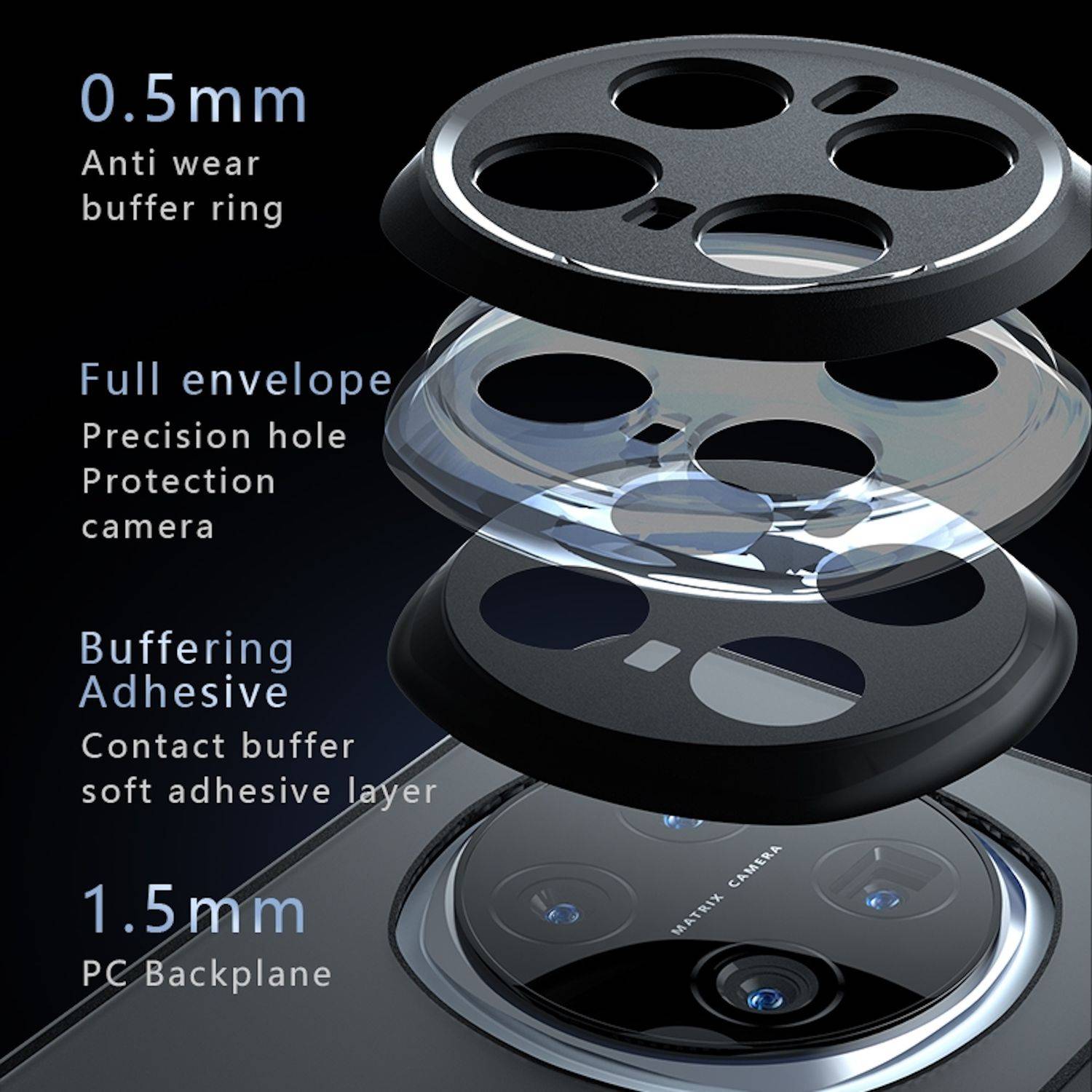 Für Honor Magic 7 Pro Armor TPU + PC Hybrid Schutz Hülle Cover Frosted Schwarz