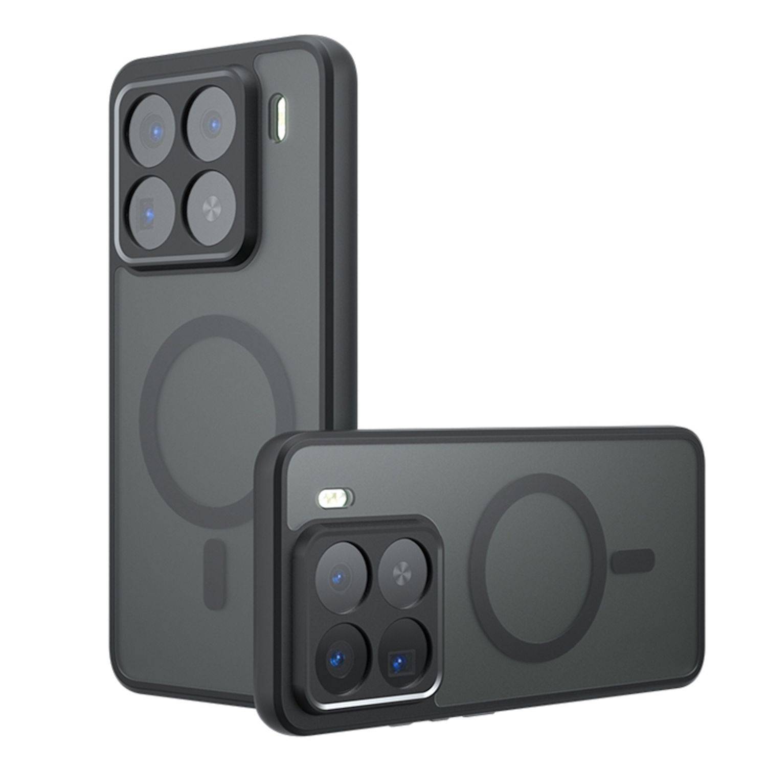 Für Xiaomi 15 Pro Armor MagSafe TPU PC Hybrid Schutz Hülle Cover Frosted Schwarz