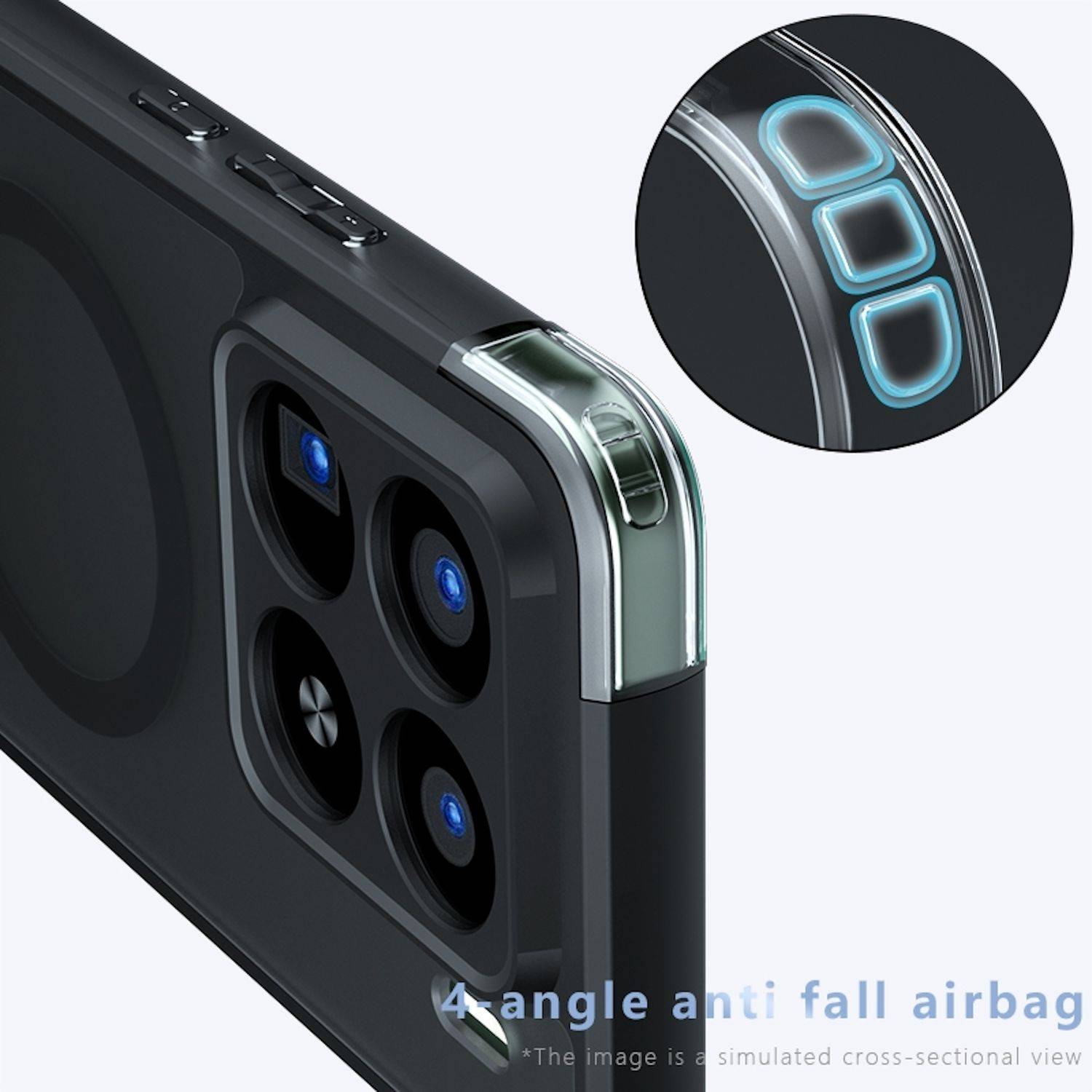 Für Xiaomi 15 Pro Armor MagSafe TPU PC Hybrid Schutz Hülle Cover Frosted Schwarz