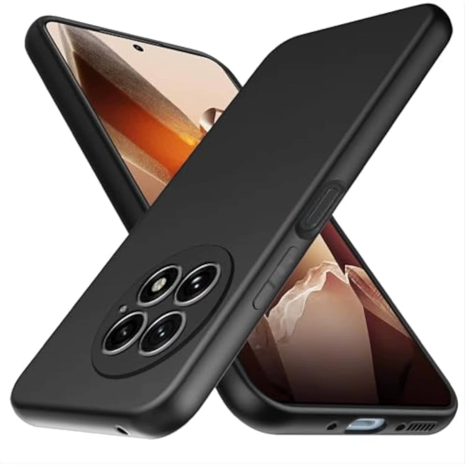 Für OnePlus 13 Silikon TPU Case Schwarz + Curved H9 Glas Folie Handy Hülle Schutz