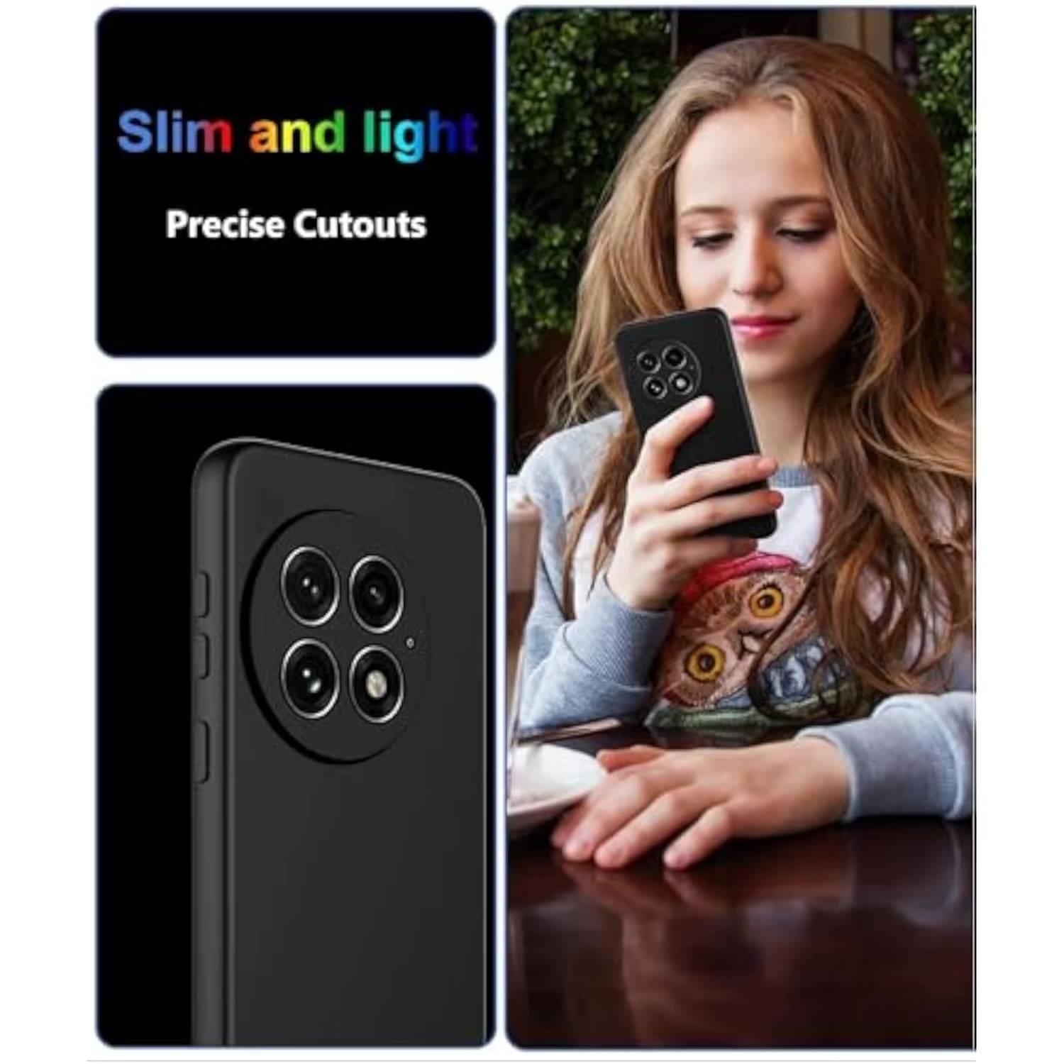 Für OnePlus 13 Silikon TPU Case Schwarz + Curved H9 Glas Folie Handy Hülle Schutz