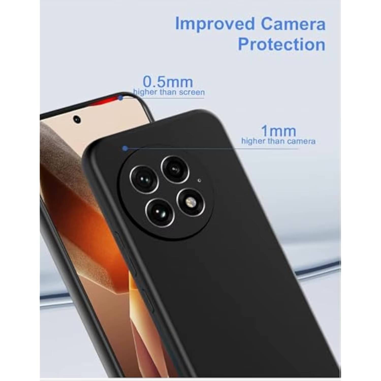 Für OnePlus 13 Silikon TPU Case Schwarz + Curved H9 Glas Folie Handy Hülle Schutz