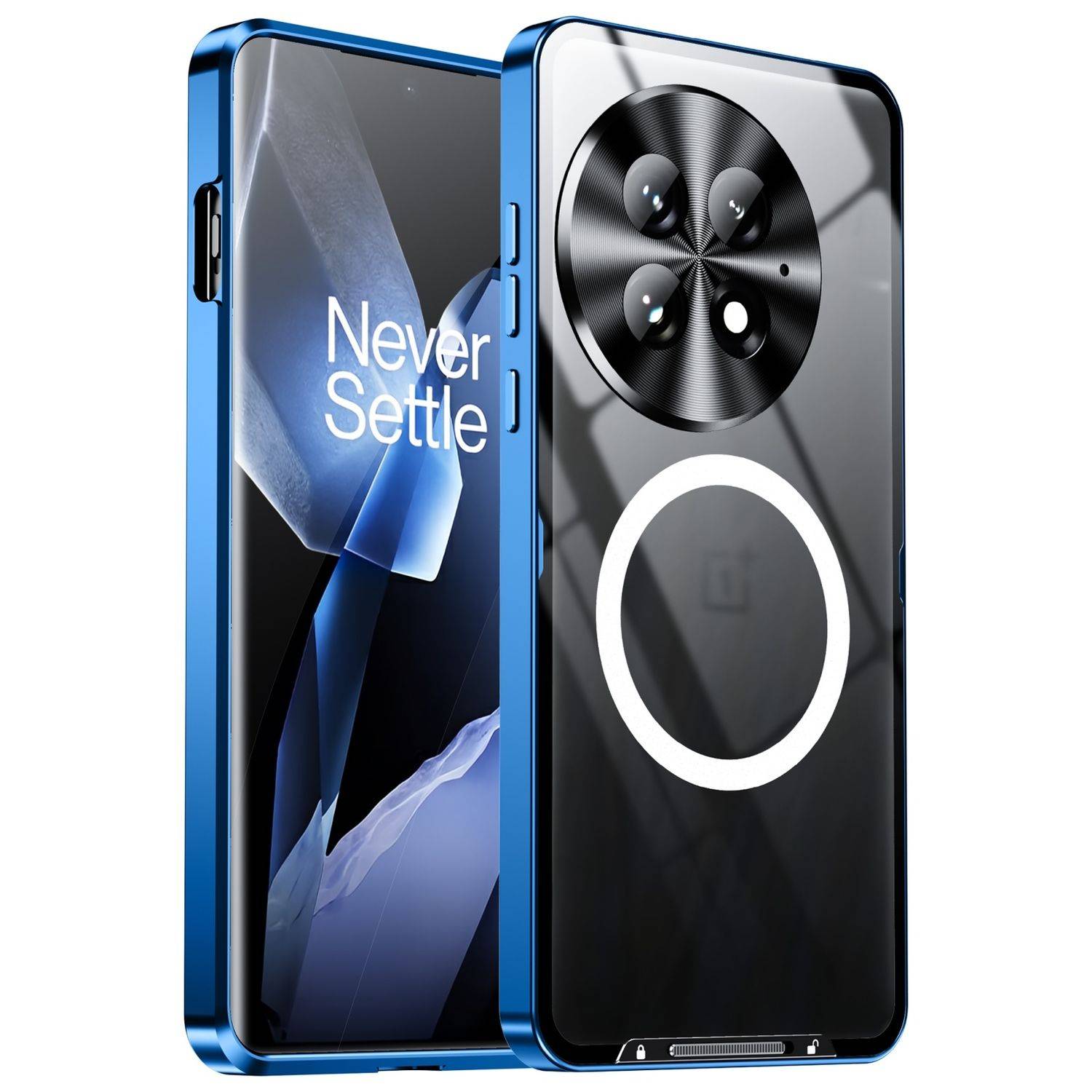 Für OnePlus 13 Magnetische Magsafe Frosted Metall Design Schutz Hülle Cover Blau