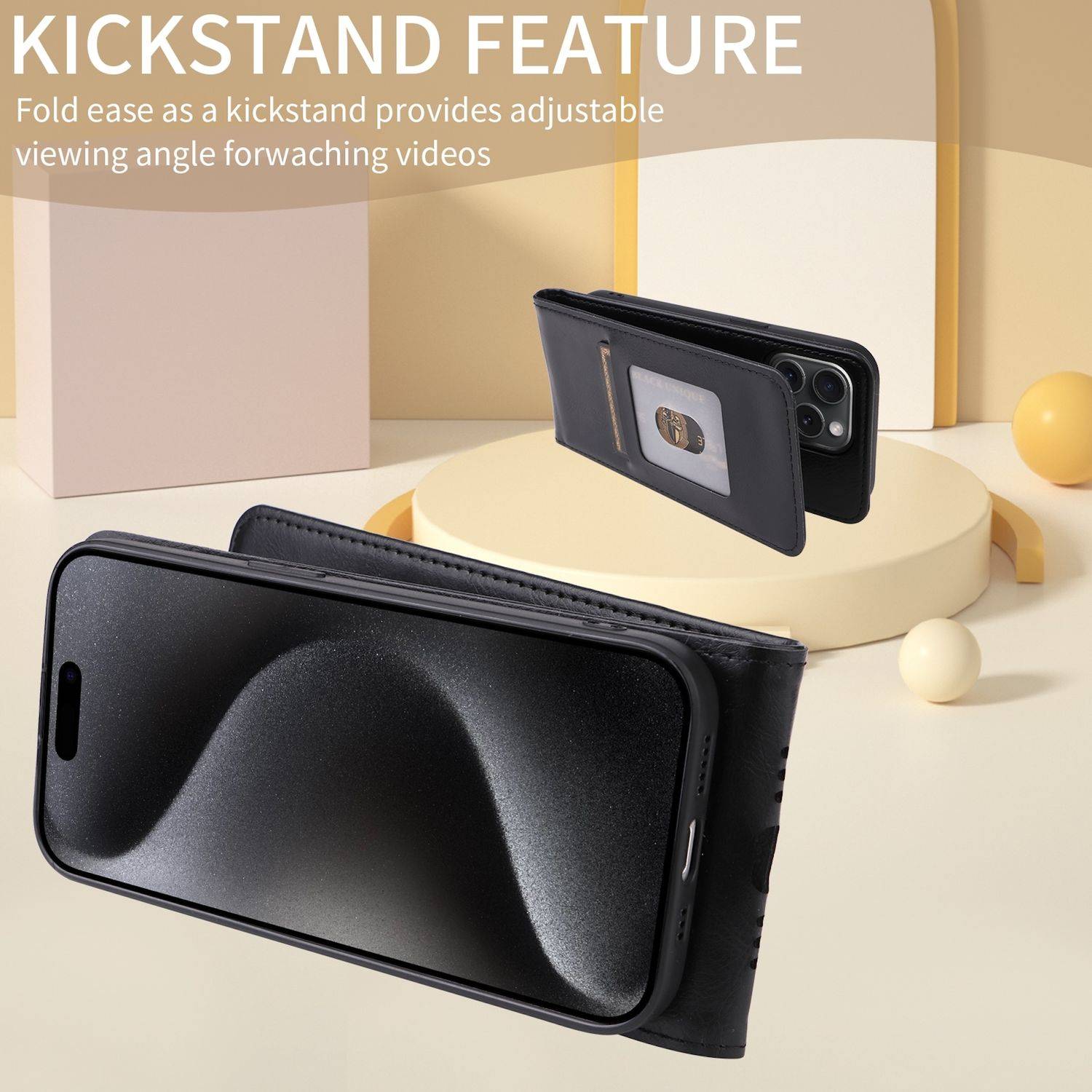 Für OnePlus 13 Magnetische Vertikale Wallet Fach Flip Kunstleder Hülle Schwarz