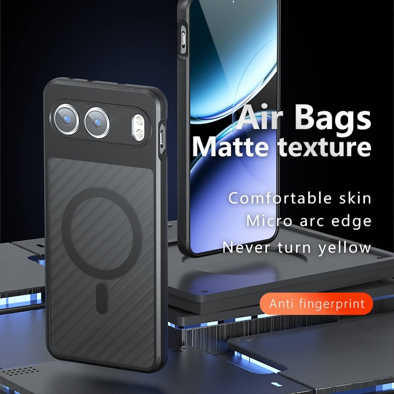 Für OnePlus Nord 4 Armor MagSafe TPU PC Hybrid Schutz Hülle Case Frosted Schwarz