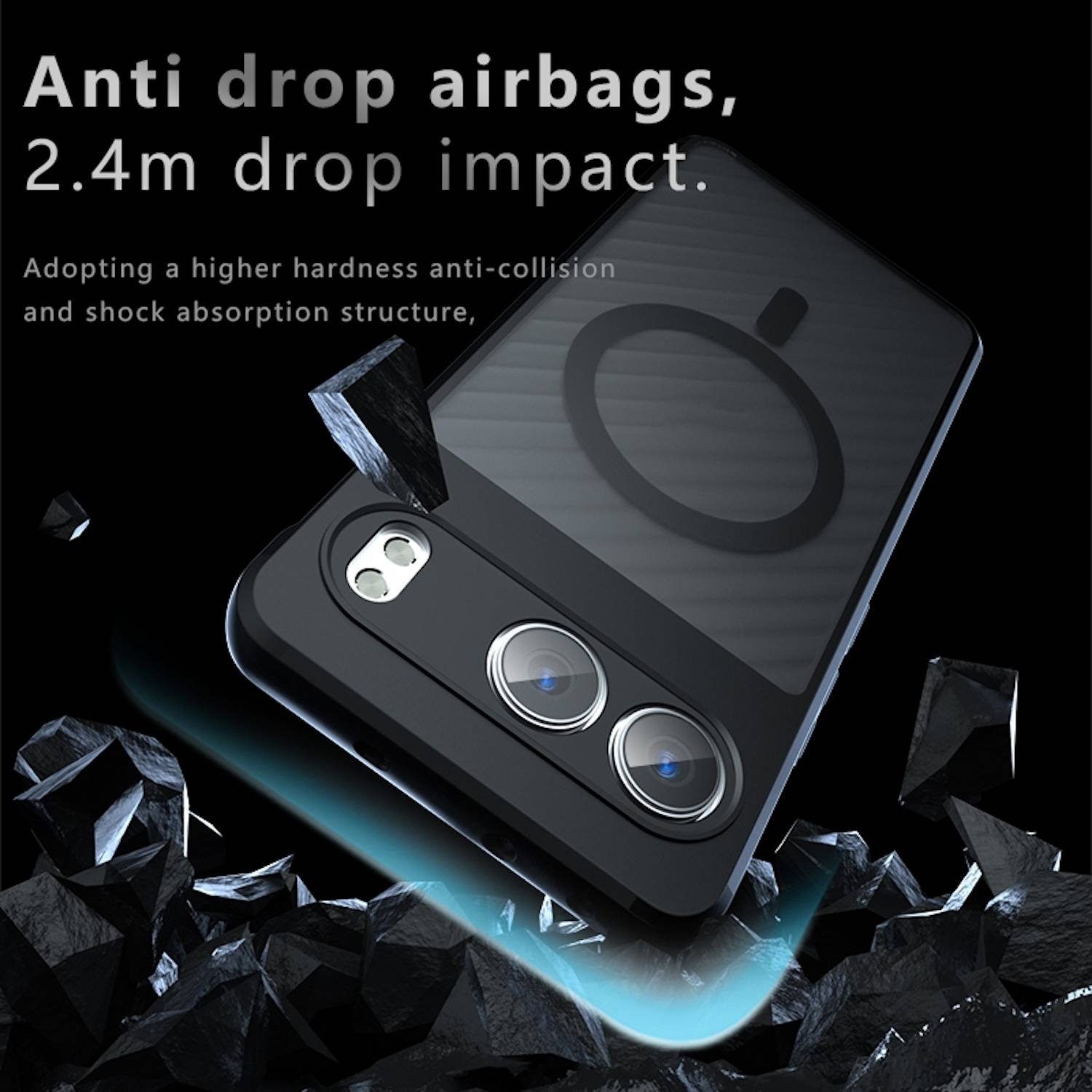 Für OnePlus Nord 4 Armor MagSafe TPU PC Hybrid Schutz Hülle Case Frosted Schwarz