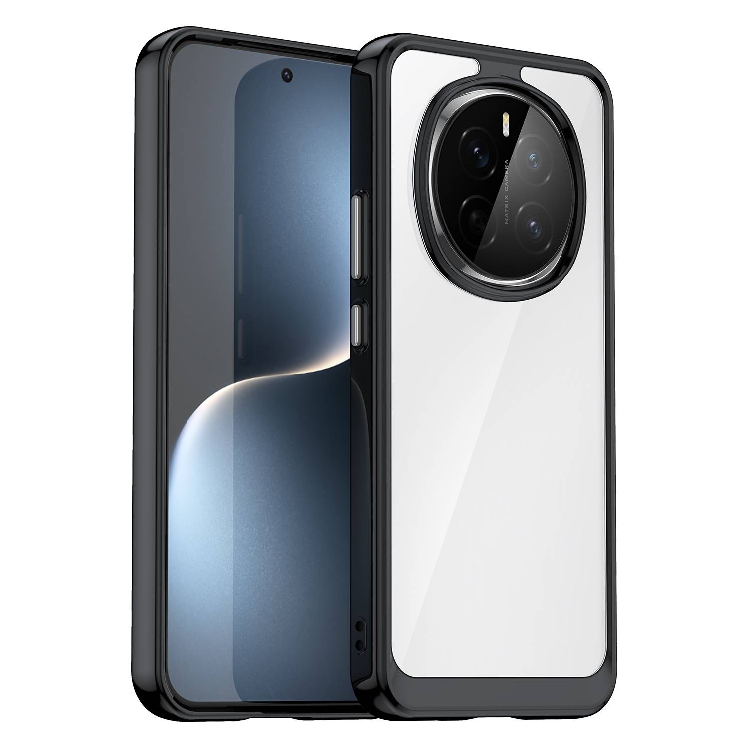 Für Honor Magic 7 Colorful Series TPU Acryl Hybrid Schutz Cover Hülle Schwarz