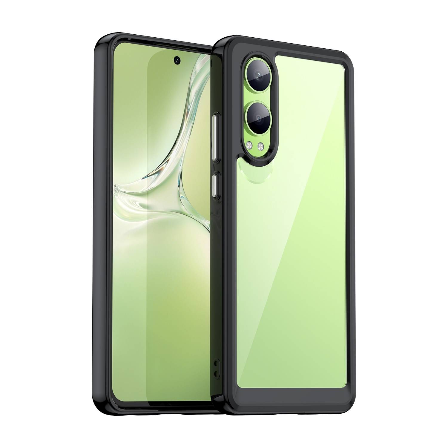Für OnePlus Nord CE4 Lite Colorful Series TPU Acryl Hybrid Schutz Hülle Schwarz