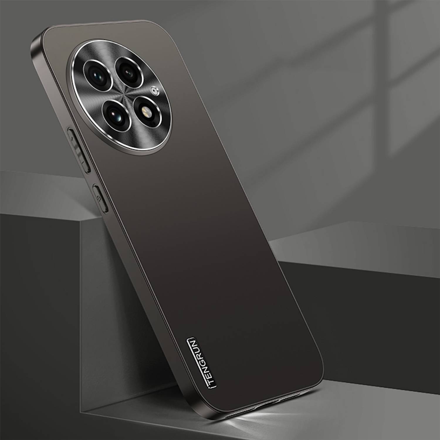 Für OnePlus 13 Streamer Series Feinmattes Metall Design Optik Handy Hülle Case Tasche Schwarz