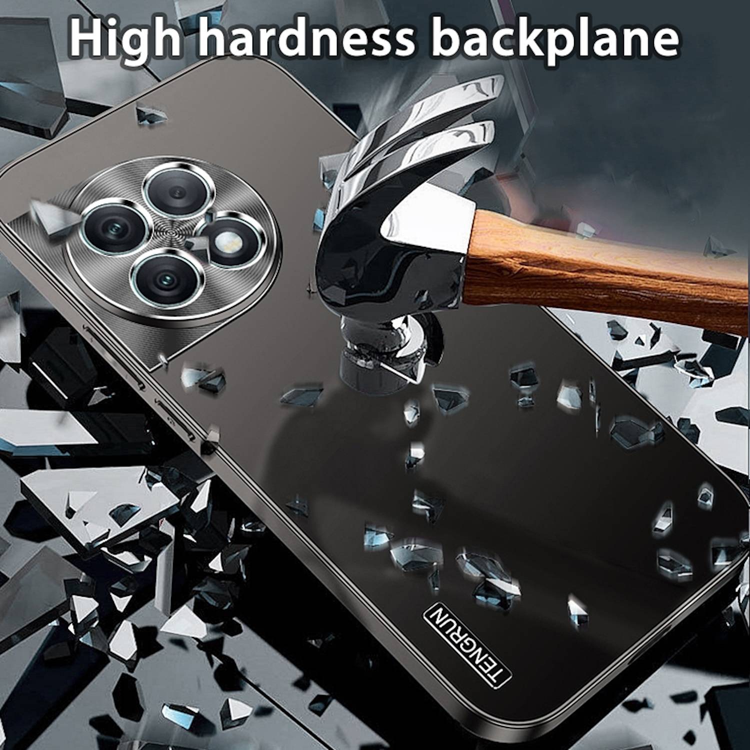 Für OnePlus 13 Streamer Series Feinmattes Metall Design Optik Handy Hülle Case Tasche Schwarz