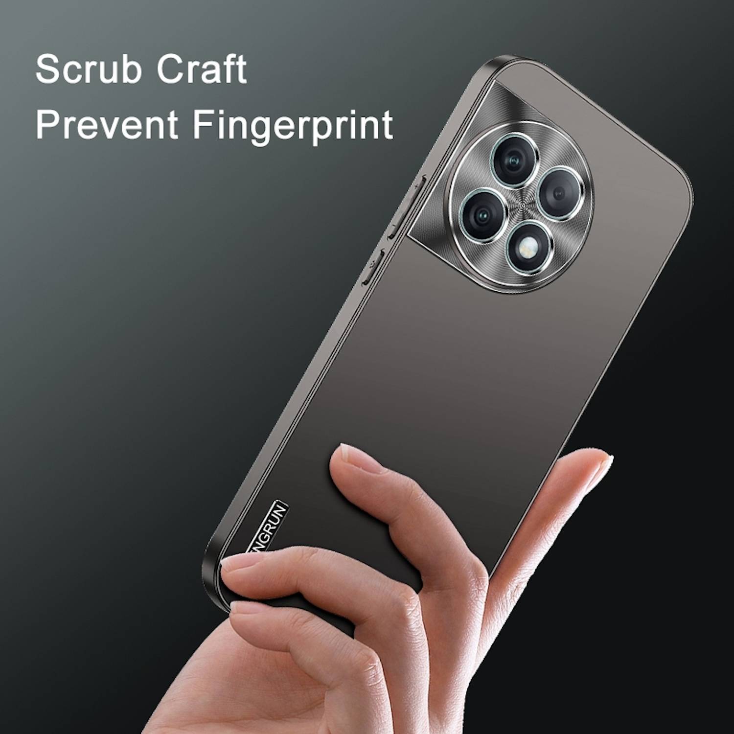Für OnePlus 13 Streamer Series Feinmattes Metall Design Optik Handy Hülle Case Tasche Schwarz