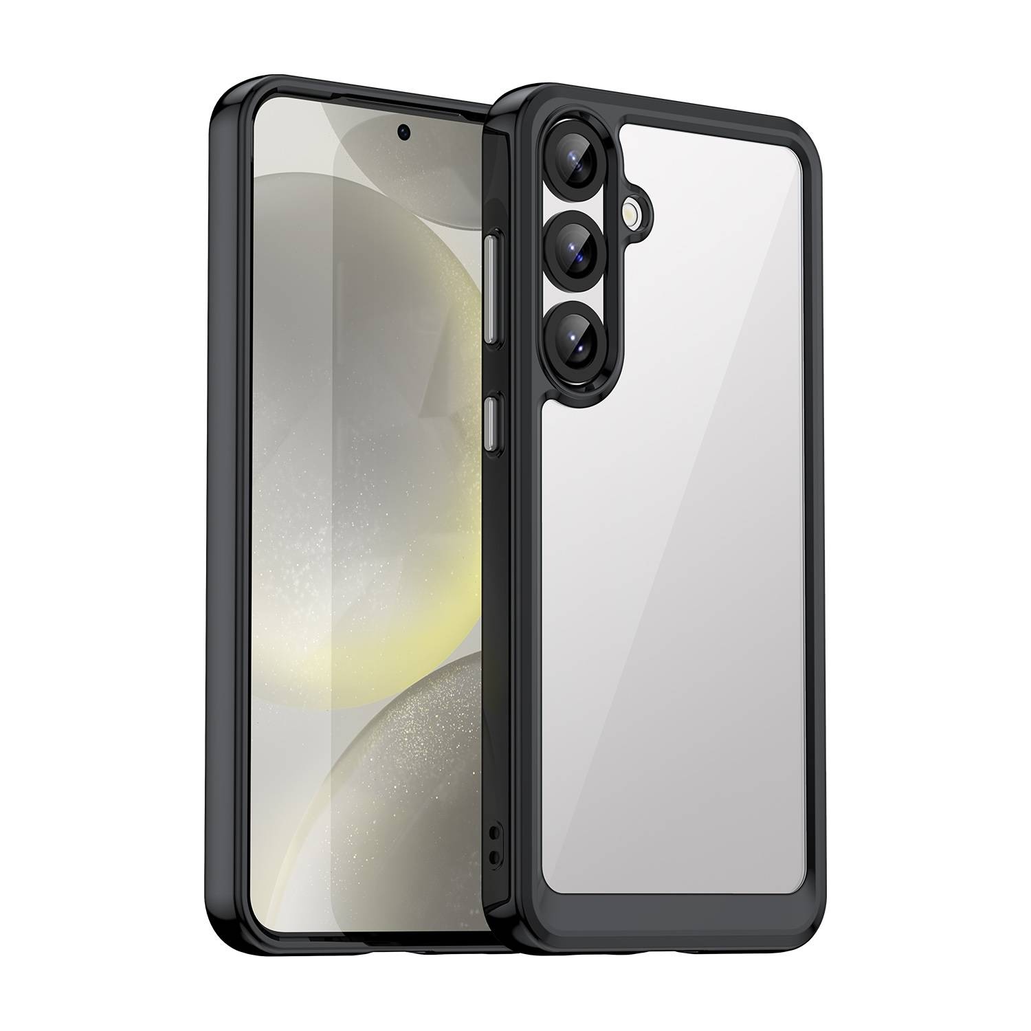 Für Samsung Galaxy S25 Plus 5G Colorful TPU Acryl Hybrid Schutz Hülle Schwarz