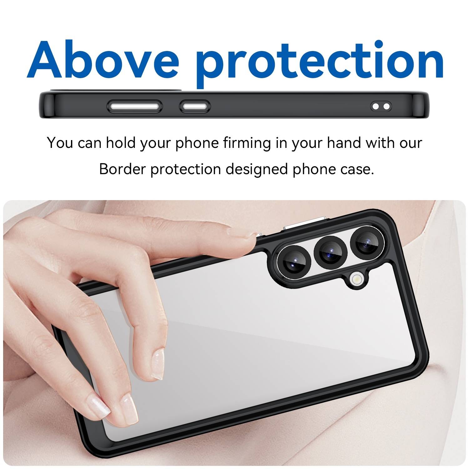 Für Samsung Galaxy S25 Plus 5G Colorful TPU Acryl Hybrid Schutz Hülle Schwarz