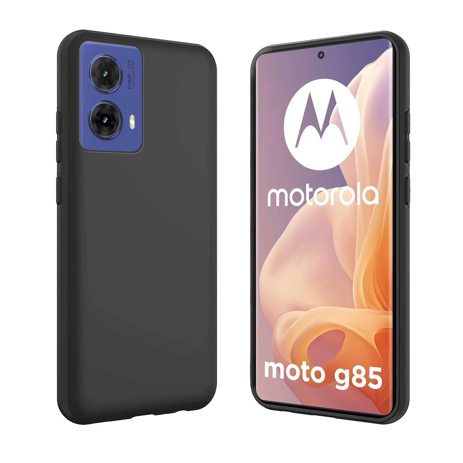 Für Motorola Moto G85 5G Silikon TPU Schutz Hülle Cover Flexibel ultra dünn Schwarz