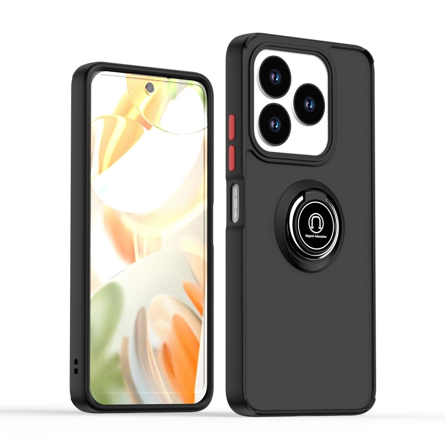 Für ZTE Blade V60 Smart / Blade A75 4G Shadow Design TPU + PC Schutz Hülle Tasche Case Schutzhülle Schwarz / Rot