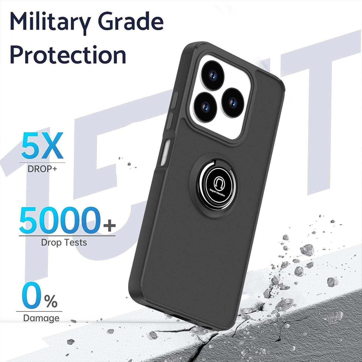 Für ZTE Blade V60 Smart / Blade A75 4G Shadow Design TPU + PC Schutz Hülle Tasche Case Schutzhülle Hellgrün / Orange