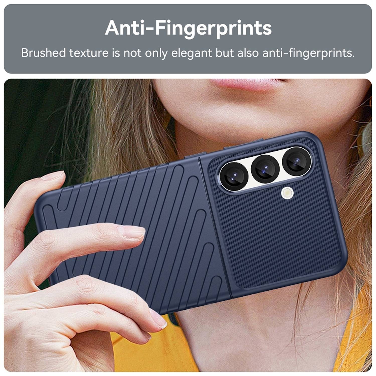 Für Samsung Galaxy S25 5G Schockfeste Thunderbolt TPU Handy Hülle Cover Blau
