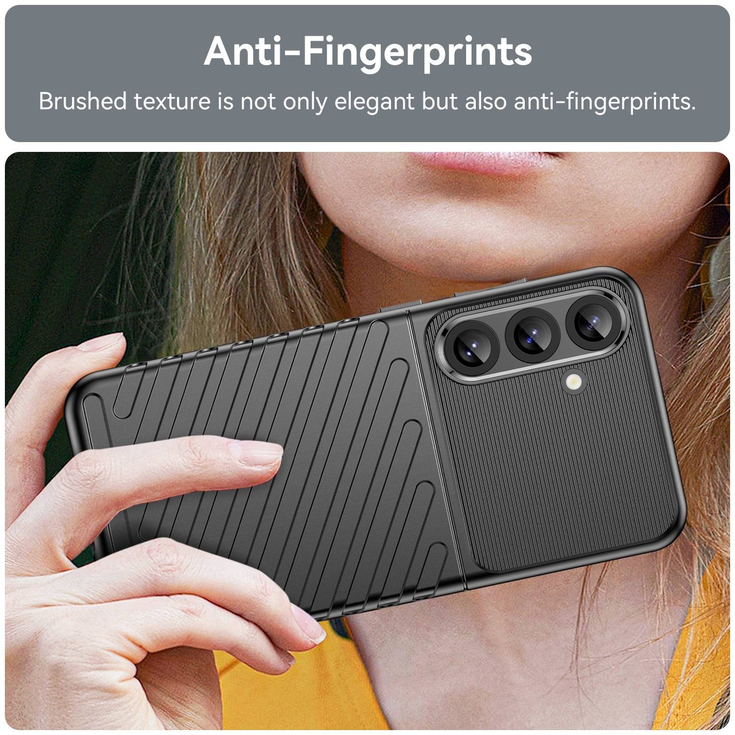 Für Samsung Galaxy S25 Plus 5G Schockfeste Thunderbolt TPU Handy Hülle Schwarz