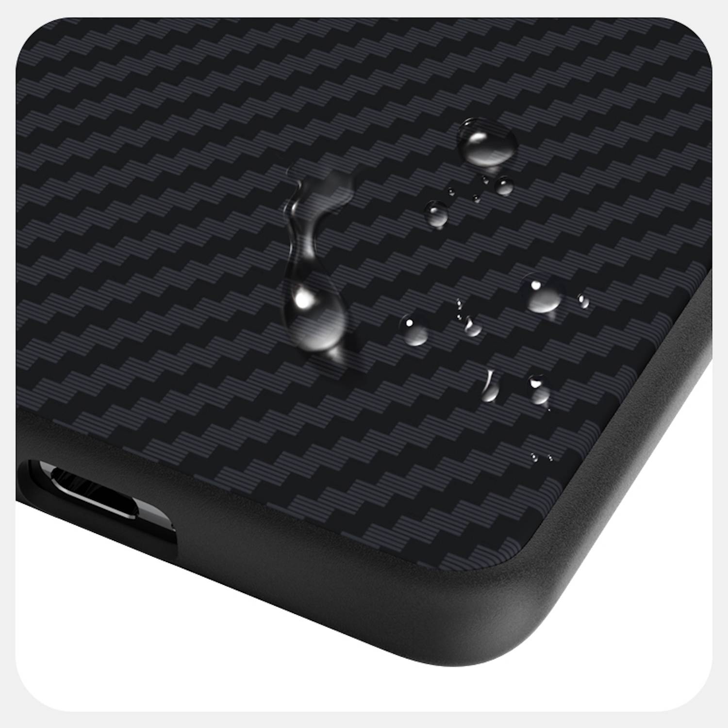 Für Honor 300 MagSafe Carbon Fiber Series 6D Micro Relief Schutz Hülle Schwarz