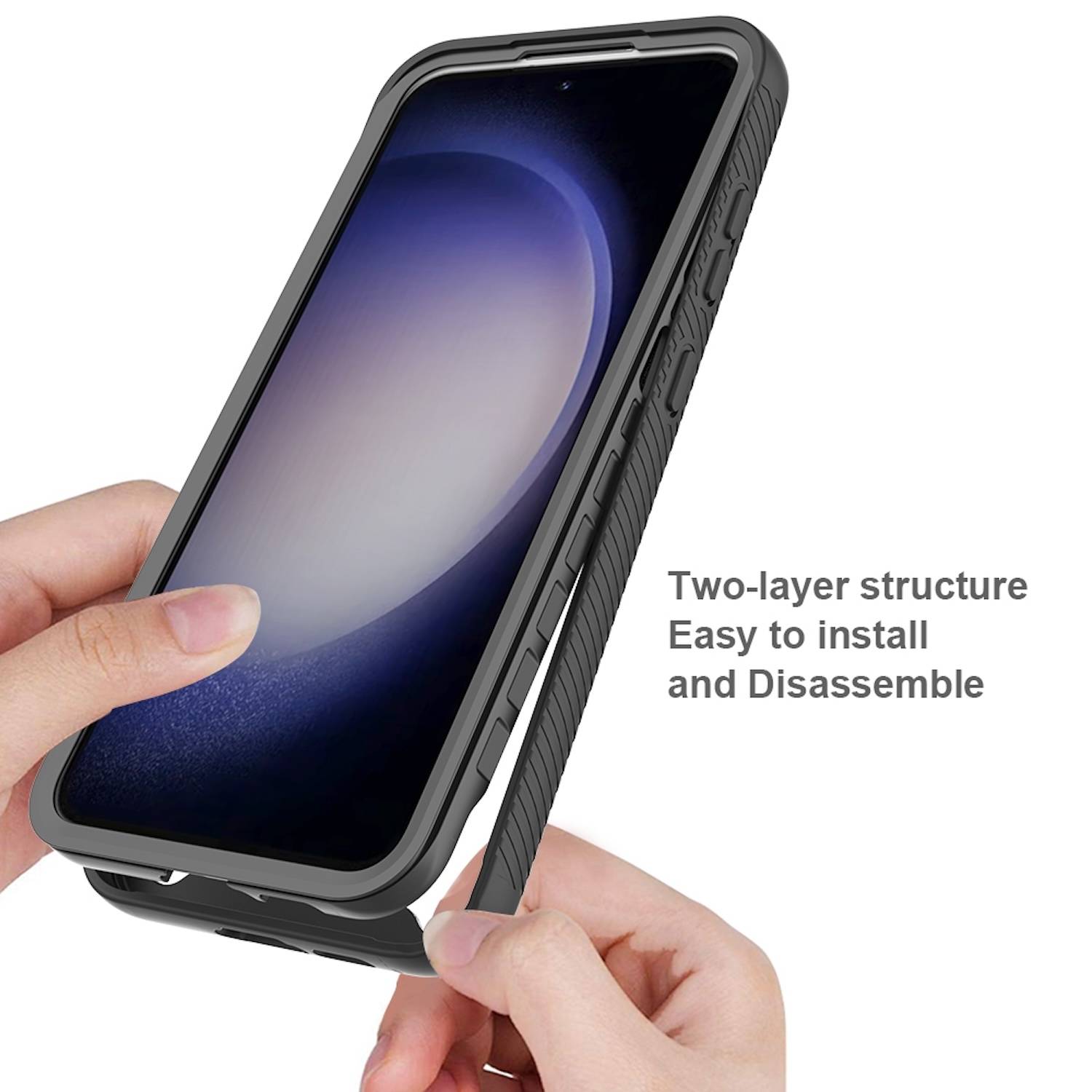 Für Samsung Galaxy S24 FE Solid Color Series PC + TPU Hülle PET Folie Case Lila
