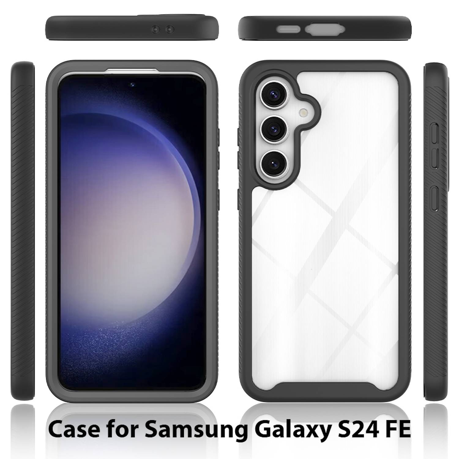 Für Samsung Galaxy S24 FE Solid Color Series PC + TPU Hülle PET Folie Case Lila
